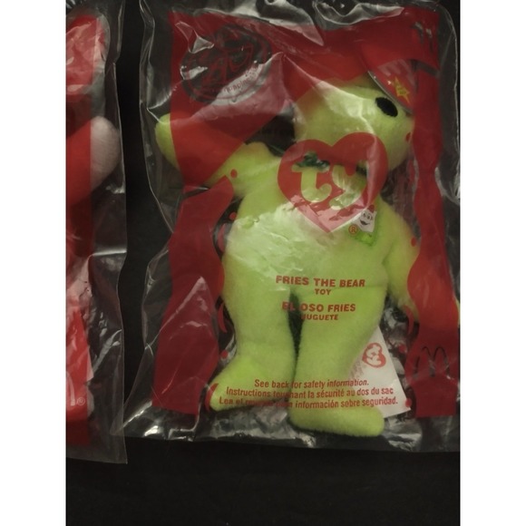 2004 Mcdonalds Ty Teenie Beanie Babies Grimace, Shake and Fry Sealed - Picture 2 of 7